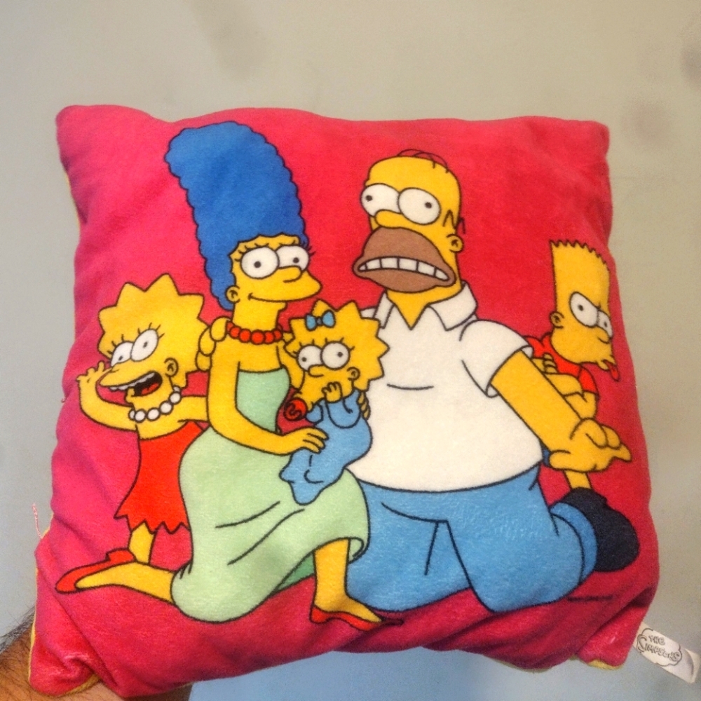Simpsons Family Matt Groening Pink Blue Decorative Pillow Plush Homer Bart